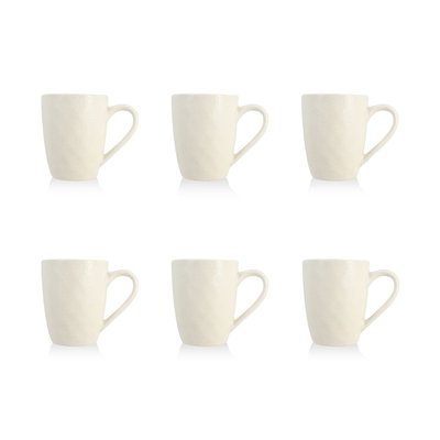 Lot de 6 mugs en grès 33cl, SNOWSTACK OGO LIVING