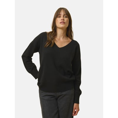 Pull Col V Noir Birse JUST CASHMERE