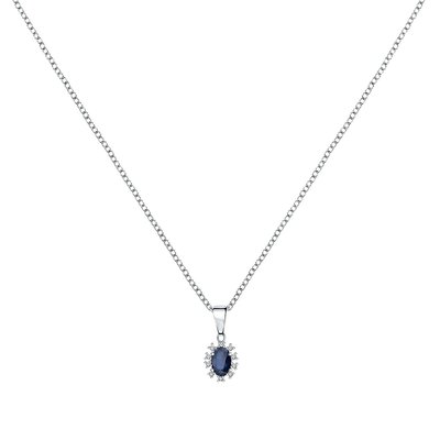 Collier en argent 925, verre et oxyde de zirconium CLEOR