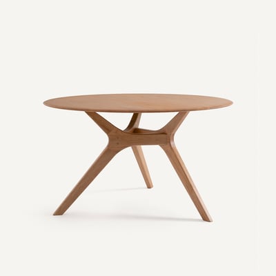 Mesa redonda de roble macizo Ø130 cm, Maricielo AM.PM
