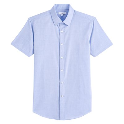 Cotton Poplin Shirt in Regular Fit with Short Sleeves LA REDOUTE COLLECTIONS