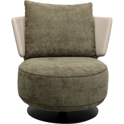 Fauteuil pivotant en velours et simili, JOSH KARE DESIGN