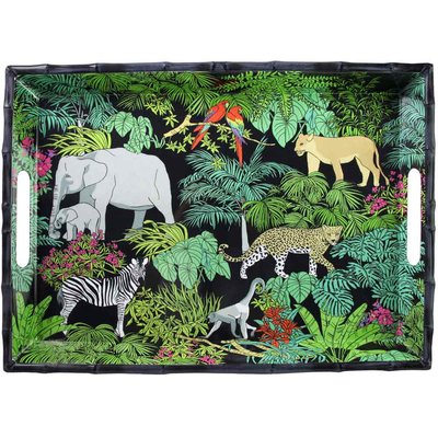 Plateau de service en mélamine Jungle 50 cm LES JARDINS DE LA COMTESSE