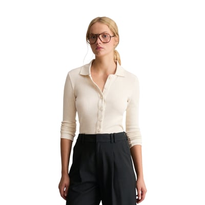 Chemisier slim en jersey en jersey côtelé doux MARC O’POLO DENIM