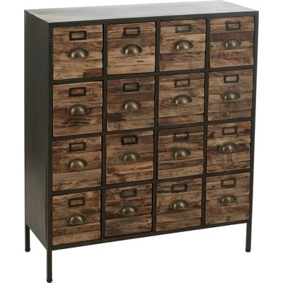 Armoire tiroirs bois et métal  style industriel meuble rangement RECOLLECTION