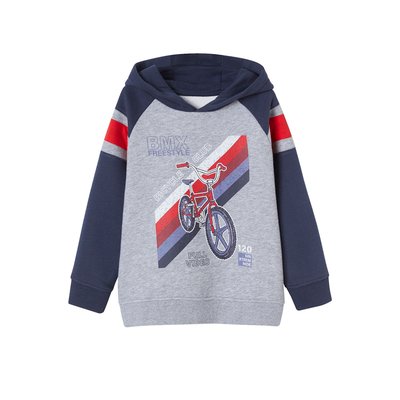 Sweat à capuche motif graphique manches raglan VERTBAUDET