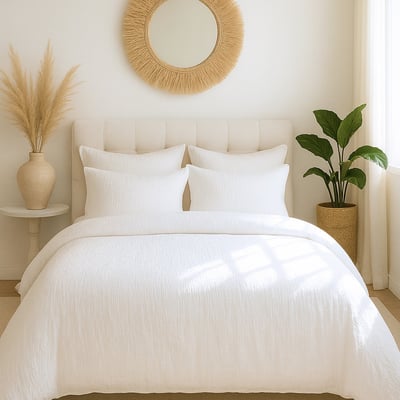 Parure housse de couette en gaze de microfibre unie, MAYA C DESIGN HOME TEXTILE