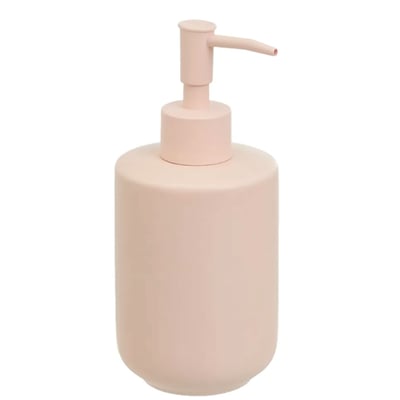 Distributeur de savon en dolomite rose pastel 7x7x17cm WADIGA