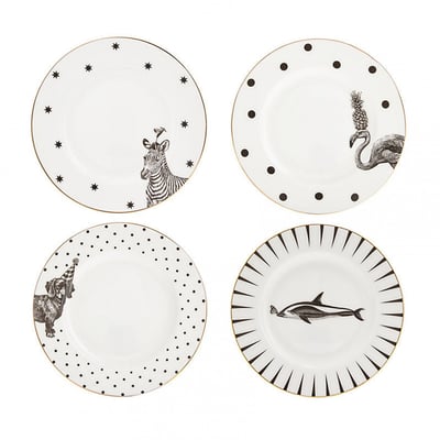 Set 4 Assiettes Mono Party 16cm YVONNE ELLEN