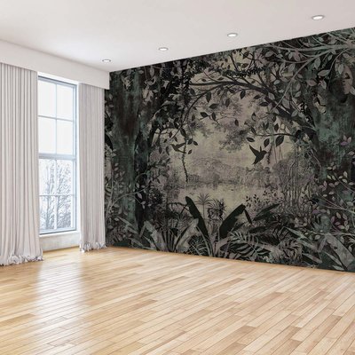 Papier peint panoramique arbre paysage ancien HEXOA