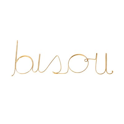 Mot fil de laiton doré BISOU HOME MAISON