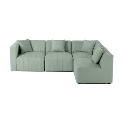 Canapé d'Angle droit en Velours 5 places - NOVA LISA DESIGN