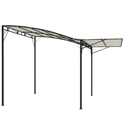 Pergola tonnelle de jardin avec auvent réglable métal époxy polyester crème OUTSUNNY