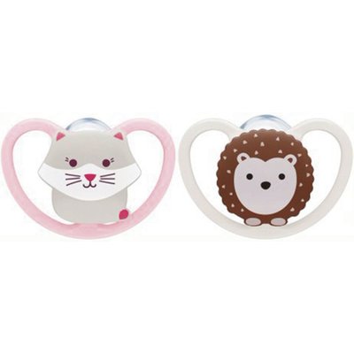 Lot de 2 sucettes 0-6m Space fille NUK