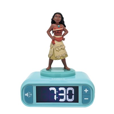 Réveil avec veilleuse lumineuse Vaiana en 3D LEXIBOOK