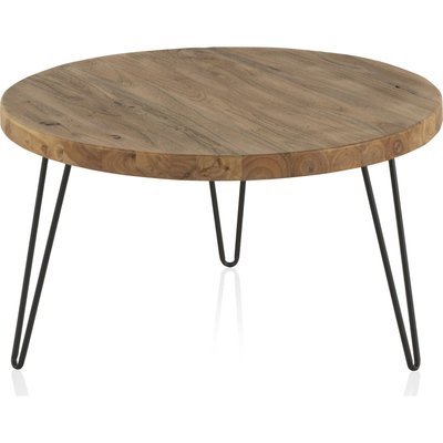 table basse industrielle bois d orme naturel et pieds métal RECOLLECTION