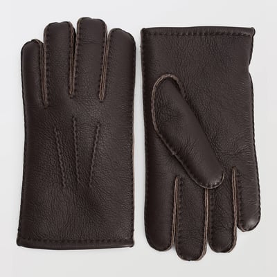 Gants fourrés en cuir MONOPRIX