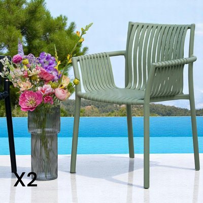 Chaise de jardin verte (lot de 4) MENDOZA PIER IMPORT