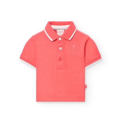 Polo uni en coton avec liserés contrastants BOBOLI