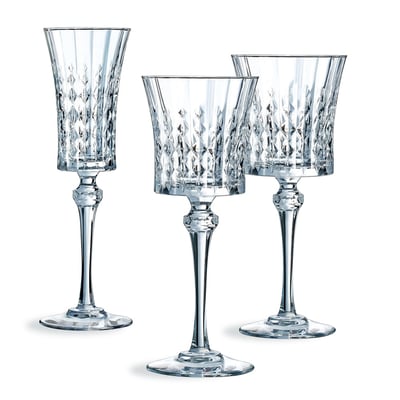 Ensemble 18 verres à pied -LADY DIAMOND CRISTAL D ARQUES