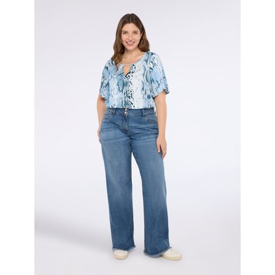 Jean REGULAR avec fermeture à boutons et zip, poches classiques et ourlet effiloché FIORELLA RUBINO