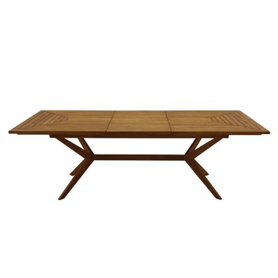 Table de jardin extensible rallonges intégrées en bois massif L180-240 cm SANTO MILIBOO