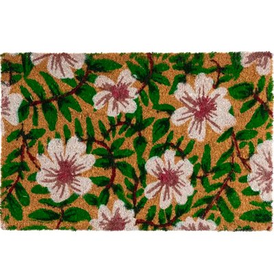 Paillasson coco fleuri 60x40x1.5cm WADIGA