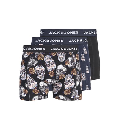 Lote de 3 calções boxer 1 liso + 2 estampados JACK & JONES