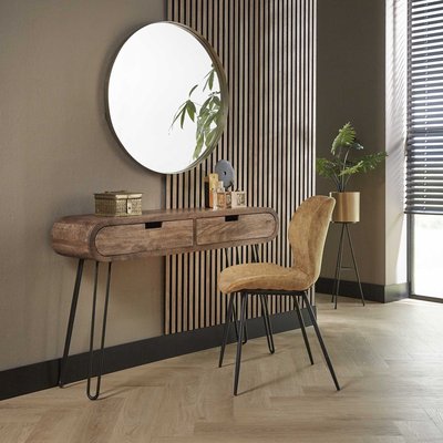 Console en bois massif bords arrondis 2 tiroirs NIAGARA PIER IMPORT