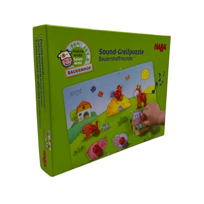 Puzzle musical - Les amis de la ferme - 6 Pièces en bois - Bon état HABA