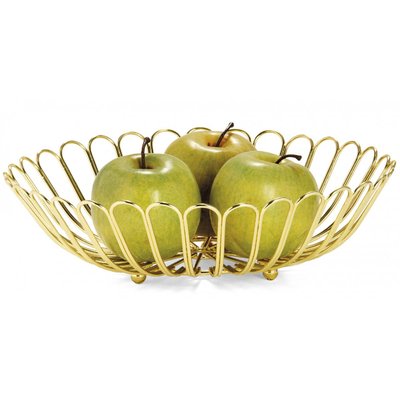 Corbeille à fruits ronde en métal doré - 31.5x9cm WADIGA