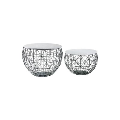 Tables basses en métal et marbre (Lot de 2) AUBRY GASPARD
