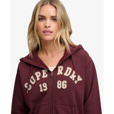 Sweat à capuche zippé court Athletic Essential coupe décontractée SUPERDRY