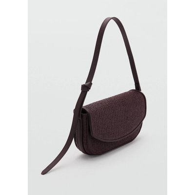 Sac porté épaule raphia à rabat MANGO