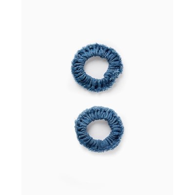 Pack 2 Chouchous en Denim Effiloché ZIPPY