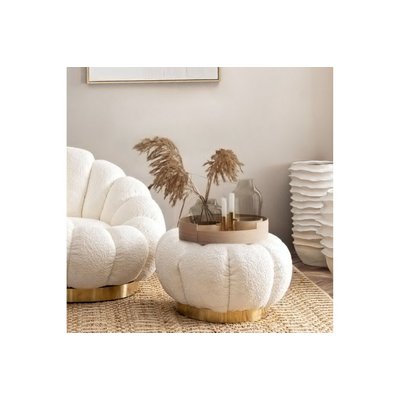Pouf en tissu bouclé en forme de fleur D65 - JUST HELLIN, DEPUIS 1862