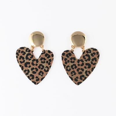 Boucles d'oreilles cœurs Balagane imprimé léopard BALABOOSTE