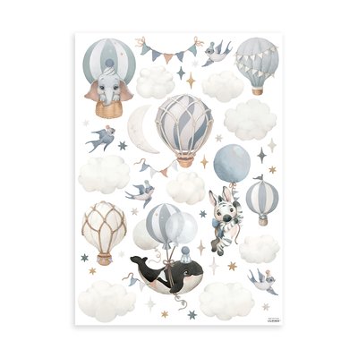 Stickers muraux animaux et ballons (bleu) SELENE LILIPINSO