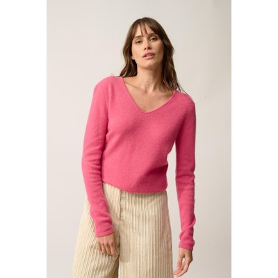 Pull Col V  Fraise Joan JUST CASHMERE