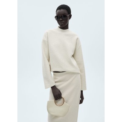 Sweat-shirt tissu bouclette col montant MANGO