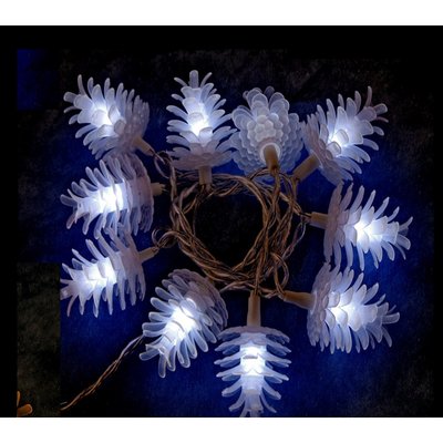 Guirlande pomme de pin lumineuse 10 Led blanc DOUCEUR D'INTÉRIEUR
