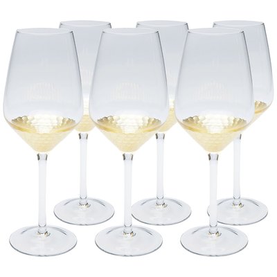 Lot de 6 verres à vin blanc, GOBI KARE DESIGN