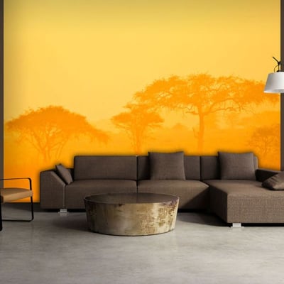 Papier peint intissé panoramique Paysage Orange savanna EDEN