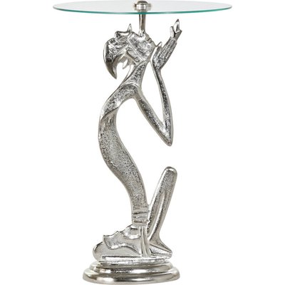 Bout de canapé en verre et aluminium, Indio RECOLLECTION