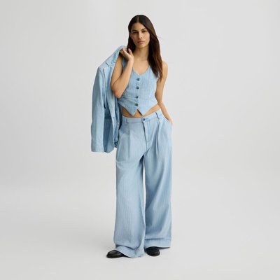 Pantalon en denim à rayures craie LIU JO