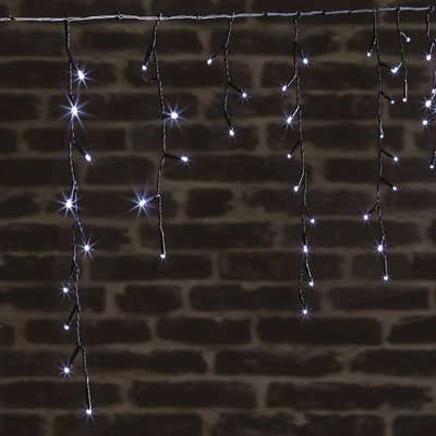 Rideau stalactite extérieur 23m 450 LED blanc froid + transfo FEERIC LIGHTS & CHRISTMAS