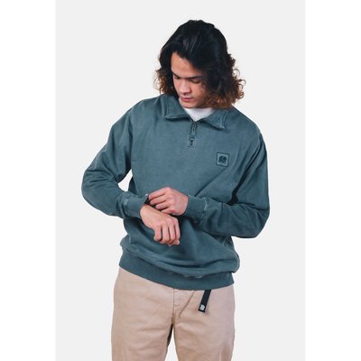 Sweatshirt en coton biologique à col zippé SAUCE LOOPBACK PIGMENT DYED TRENDSPLANT