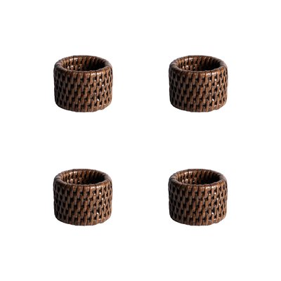 Coffret de 6 ronds de serviettes   en rotin-SAYA TABLE PASSION