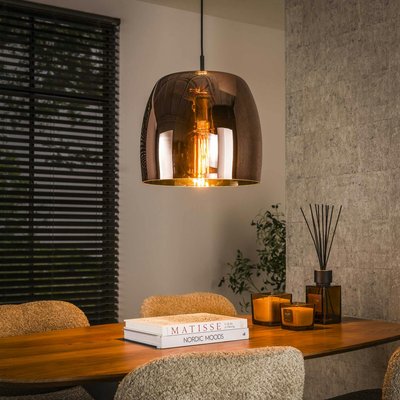 Suspension en verre cuivré forme cloche NIAGARA PIER IMPORT