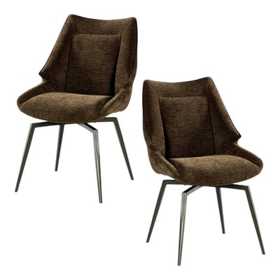 Chaise design tissu microfibre chocolat (lot de 2) IENA PIER IMPORT